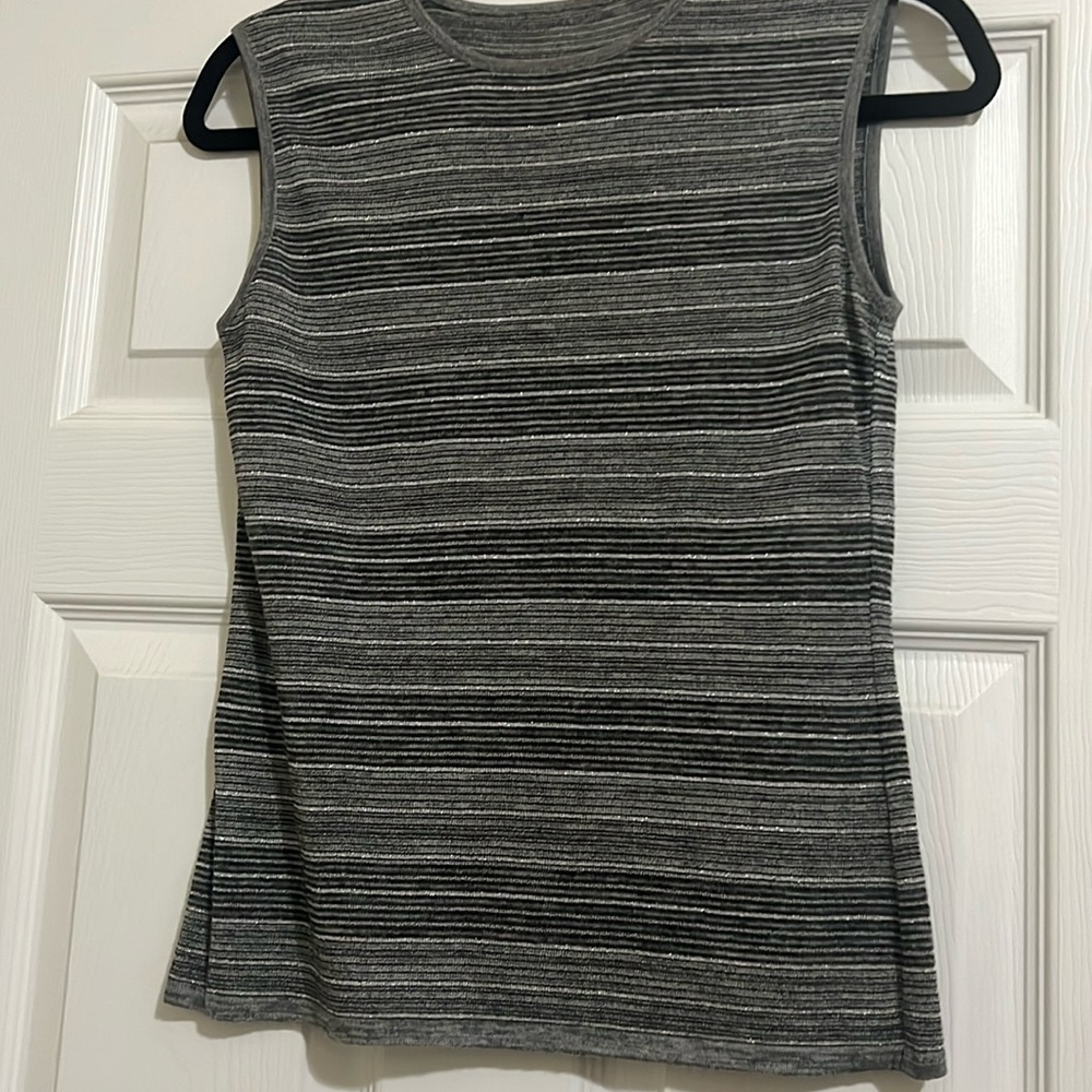 Gray silver striped tank top Stripes,